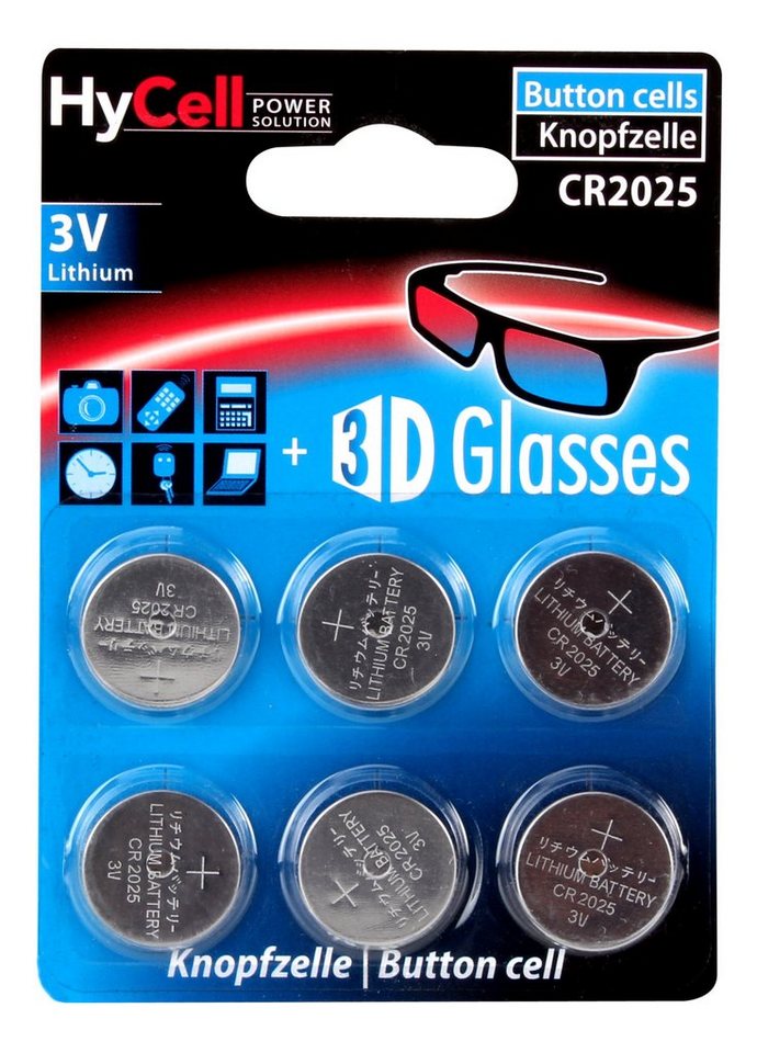 HyCell 6x CR2025 Batterie Lithium Knopfzelle 3V Knopfbatterien Knopfzelle HyCell 6x CR2025 Batterie Lithium Knopfzelle 3V Knopfbatterien Knopfzelle von HyCell