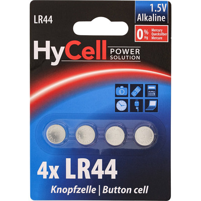 HyCell Batterie Alkaline Knopfzelle Typ LR44, 4er Blister HyCell Batterie Alkaline Knopfzelle Typ LR44, 4er Blister von HyCell