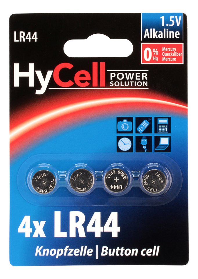 HyCell HyCell Alkaline Knopfzellen LR44 / LR1154 / AG13 Knopfzelle von HyCell