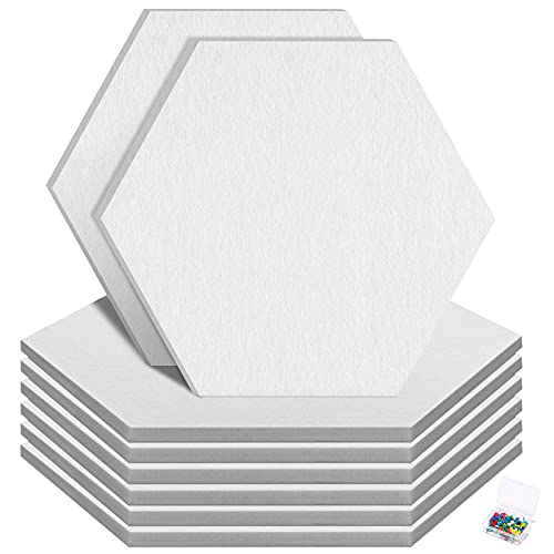 HyFanStr Upgrade Größer Pinnwand Filz Selbstklebend 30x26cm, Sechseckige Korkplatte Pinnwand zum Anbringen an der Wand 30 Pinnnadeln, Dekoratives Notizbrett für Büro, Schlafzimmer, Küche von HyFanStr