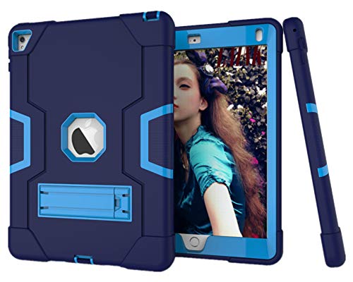 HyFone Hülle für iPad Air 2 iPad Pro 9.7" - Robust Stoßfest Schwerlast Dauerhaft Ganzkörperschutz Schutzhülle Case Cover für iPad A1566 A1567 A1673 A1674 A1675 - [Marineblau/Blau] von HyFone
