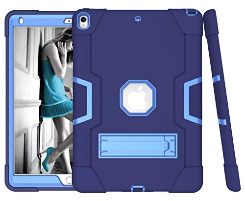 HyFone Hülle für iPad Air 3 2019 & iPad Pro 10.5" - Robust Stoßfest Schwerlast Dauerhaft Ganzkörperschutz Schutzhülle Case Cover für iPad A2152 A2123 A2153 A1701 A1709 - [Marineblau/Blau] von HyFone
