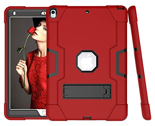 HyFone Hülle für iPad Air 3 2019 & iPad Pro 10.5" - Robust Stoßfest Schwerlast Dauerhaft Ganzkörperschutz Schutzhülle Case Cover für iPad A2152 A2123 A2153 A1701 A1709 - [Rot/Schwarz] von HyFone