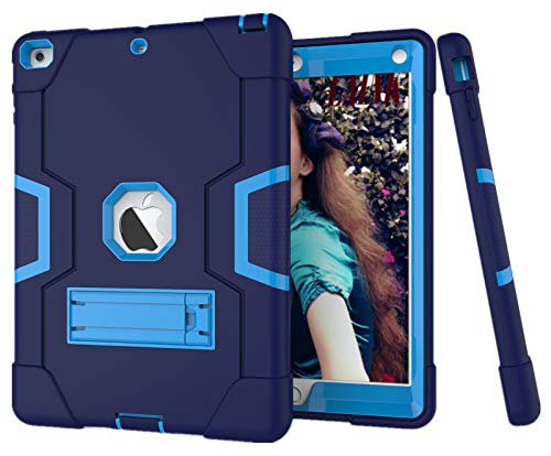 HyFone Hülle für iPad Air 9.7" - Robust Stoßfest Schwerlast Dauerhaft Ganzkörperschutz Schutzhülle Case Cover für iPad A1474 A1475 A1476 - [Marineblau/Blau] von HyFone