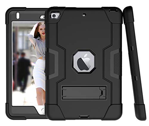 HyFone Hülle für iPad Mini 4 & Mini 5 2019 7.9" - Robust Stoßfest Schwerlast Dauerhaft Ganzkörperschutz Schutzhülle Case Cover für iPad A2133 A2124 A2126 A1538 A1550 - [Schwarz/Schwarz] von HyFone