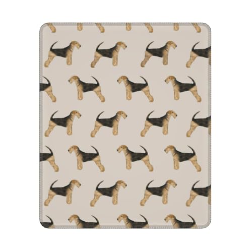 Hyaszst Airedale Terrier Hund, Quadratisches Mauspad, rutschfestes, wasserdichtes Mauspad Hyaszst Airedale Terrier Hund, Quadratisches Mauspad, rutschfestes, wasserdichtes Mauspad von Hyaszst
