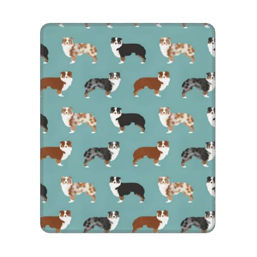 Hyaszst Australian Shepherd Besitzer Hunderasse Süße Hütehunde Aussie Hunde Tier, Quadratisches Mauspad, rutschfestes, wasserdichtes Mauspad Hyaszst Australian Shepherd Besitzer Hunderasse Süße Hütehunde Aussie Hunde Tier, Quadratisches Mauspad, rutschfestes, wasserdichtes Mauspad von Hyaszst