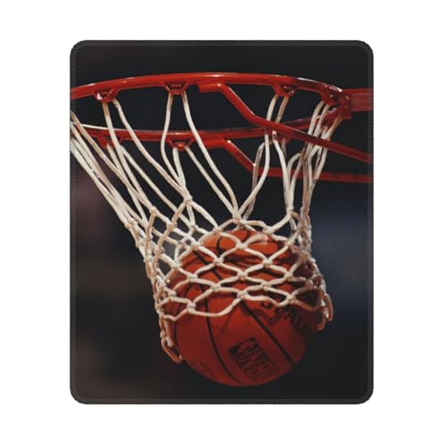 Hyaszst Basketballkorb, Quadratisches Mauspad, rutschfestes, wasserdichtes Mauspad Hyaszst Basketballkorb, Quadratisches Mauspad, rutschfestes, wasserdichtes Mauspad von Hyaszst