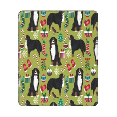 Hyaszst Berner Sennenhunde Weihnachten Süßer Hund, Quadratisches Mauspad, rutschfestes, wasserdichtes Mauspad Hyaszst Berner Sennenhunde Weihnachten Süßer Hund, Quadratisches Mauspad, rutschfestes, wasserdichtes Mauspad von Hyaszst