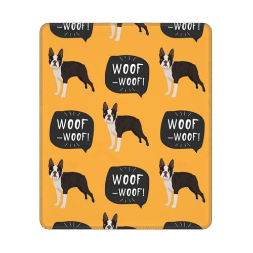Hyaszst Boston Terrier Welpenmuster, Quadratisches Mauspad, rutschfestes, wasserdichtes Mauspad Hyaszst Boston Terrier Welpenmuster, Quadratisches Mauspad, rutschfestes, wasserdichtes Mauspad von Hyaszst