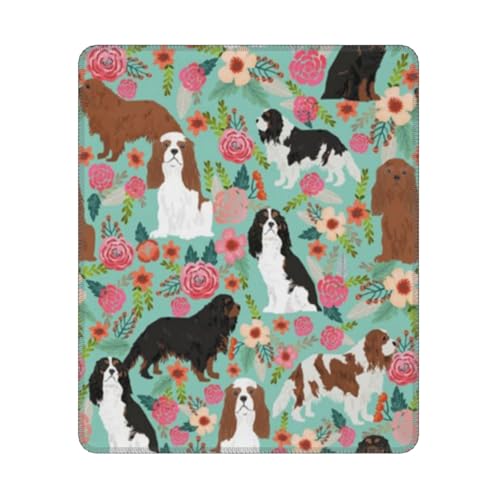 Hyaszst Cavalier King Charles Spaniel Blumen, Quadratisches Mauspad, rutschfestes, wasserdichtes Mauspad Hyaszst Cavalier King Charles Spaniel Blumen, Quadratisches Mauspad, rutschfestes, wasserdichtes Mauspad von Hyaszst