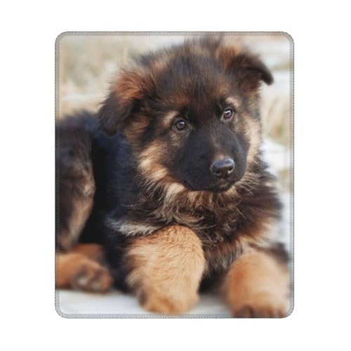 Hyaszst Deutscher Schäferhund Welpen Druck, Quadratisches Mauspad, rutschfestes, wasserdichtes Mauspad von Hyaszst