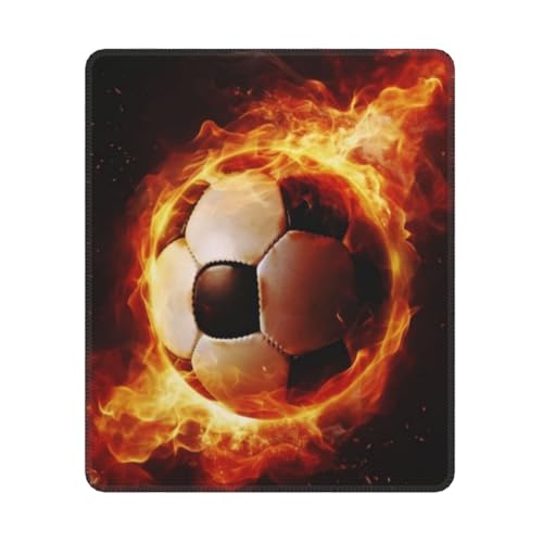 Hyaszst Feuer Fußball Gedruckt, Quadratisches Mauspad, rutschfestes, wasserdichtes Mauspad Hyaszst Feuer Fußball Gedruckt, Quadratisches Mauspad, rutschfestes, wasserdichtes Mauspad von Hyaszst