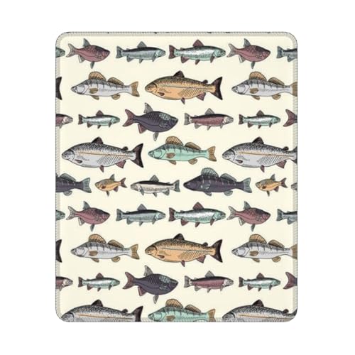 Hyaszst Fischmuster, Quadratisches Mauspad, rutschfestes, wasserdichtes Mauspad Hyaszst Fischmuster, Quadratisches Mauspad, rutschfestes, wasserdichtes Mauspad von Hyaszst