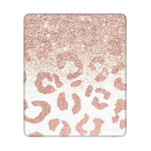 Hyaszst Glitzerndes Roségold-Leopardenmuster, Quadratisches Mauspad, rutschfestes, wasserdichtes Mauspad von Hyaszst