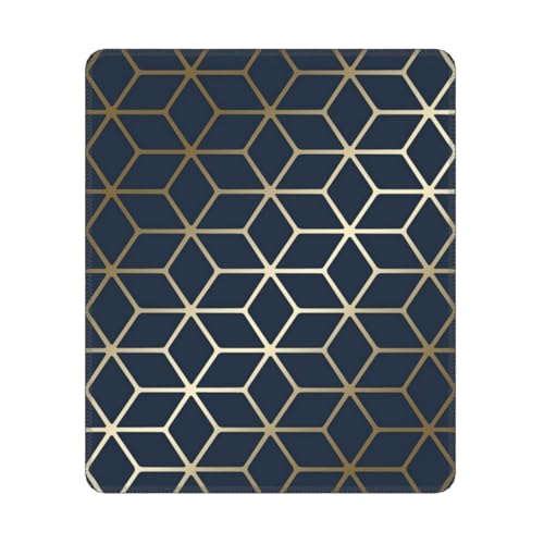 Hyaszst Marineblau Gold, Quadratisches Mauspad, rutschfestes, wasserdichtes Mauspad Hyaszst Marineblau Gold, Quadratisches Mauspad, rutschfestes, wasserdichtes Mauspad von Hyaszst