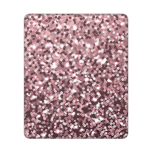 Hyaszst Roségold Pailletten auf rosa abstrakt, Quadratisches Mauspad, rutschfestes, wasserdichtes Mauspad Hyaszst Roségold Pailletten auf rosa abstrakt, Quadratisches Mauspad, rutschfestes, wasserdichtes Mauspad von Hyaszst
