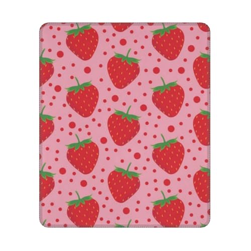 Hyaszst Rote Erdbeere und Polka Dot, Quadratisches Mauspad, rutschfestes, wasserdichtes Mauspad Hyaszst Rote Erdbeere und Polka Dot, Quadratisches Mauspad, rutschfestes, wasserdichtes Mauspad von Hyaszst