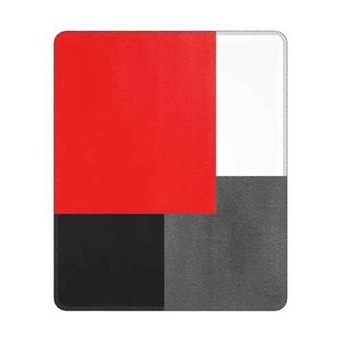 Hyaszst Roter Grauer schwarzer und weißer geometrischer Block, Quadratisches Mauspad, rutschfestes, wasserdichtes Mauspad Hyaszst Roter Grauer schwarzer und weißer geometrischer Block, Quadratisches Mauspad, rutschfestes, wasserdichtes Mauspad von Hyaszst