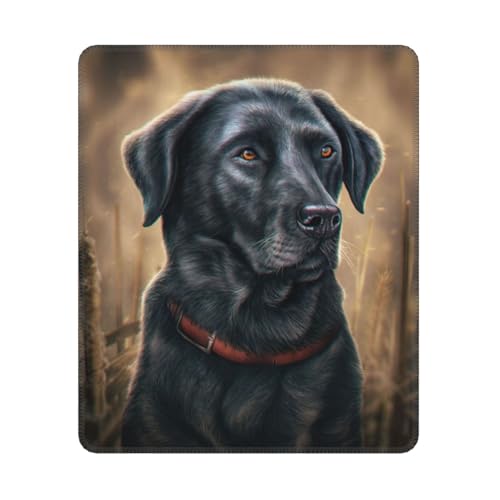 Hyaszst Schwarzer Labrador, Quadratisches Mauspad, rutschfestes, wasserdichtes Mauspad von Hyaszst