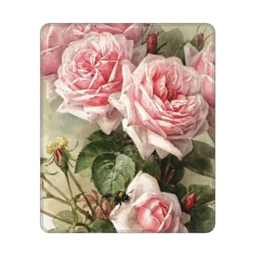 Hyaszst Shabby Chic rosa viktorianische Rosen, Quadratisches Mauspad, rutschfestes, wasserdichtes Mauspad Hyaszst Shabby Chic rosa viktorianische Rosen, Quadratisches Mauspad, rutschfestes, wasserdichtes Mauspad von Hyaszst