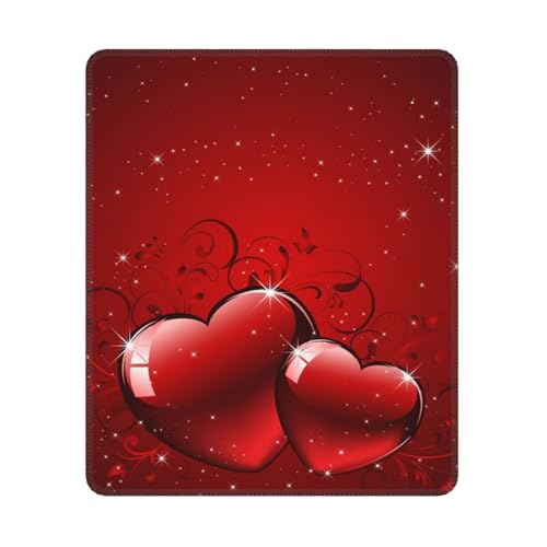 Hyaszst Valentinstag Glitzer Liebe Herzen gedruckt, Quadratisches Mauspad, rutschfestes, wasserdichtes Mauspad Hyaszst Valentinstag Glitzer Liebe Herzen gedruckt, Quadratisches Mauspad, rutschfestes, wasserdichtes Mauspad von Hyaszst