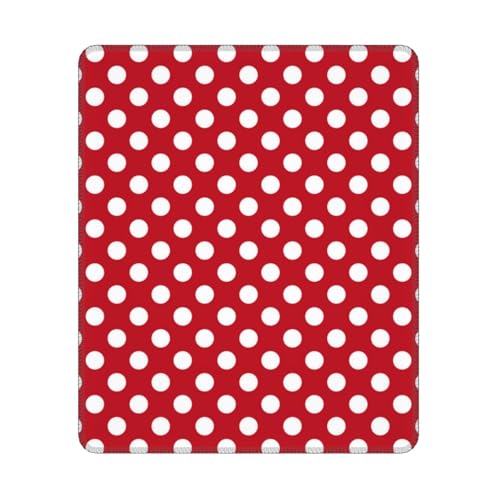 Hyaszst Weiße Tupfen auf Rot, Quadratisches Mauspad, rutschfestes, wasserdichtes Mauspad Hyaszst Weiße Tupfen auf Rot, Quadratisches Mauspad, rutschfestes, wasserdichtes Mauspad von Hyaszst