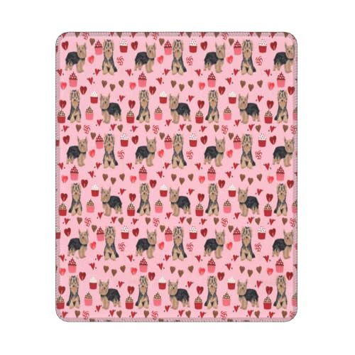 Yorkie Valentinstag Yorkshire Terrier Liebe Design Pink, Quadratisches Mauspad, rutschfestes, wasserdichtes Mauspad Yorkie Valentinstag Yorkshire Terrier Liebe Design Pink, Quadratisches Mauspad, rutschfestes, wasserdichtes Mauspad von Hyaszst