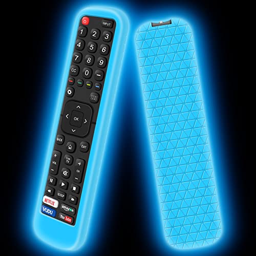 Schutzhülle für Hisense Original Fernbedienung EN2G30H EN2BO27H EN2X27HS EN2D27 EN2A27 Smart TV Fernbedienungen Cover Case Anti-Rutsch Stoßfest Silikonhülle für Hisense Remote (Glow Blue) von Hydream