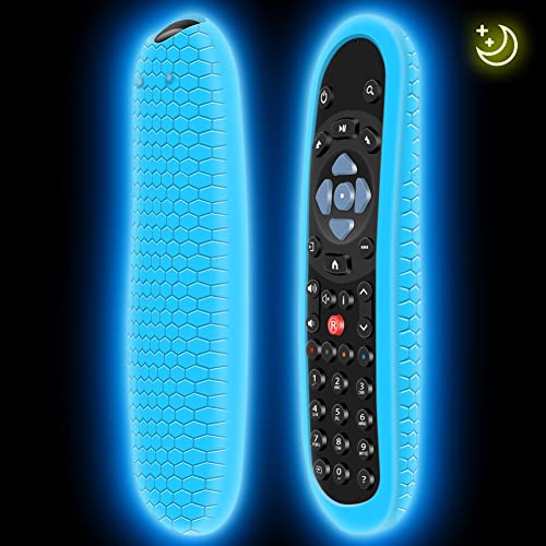 Schutzhülle für Sky Q Fernbedienung EC101/Non-Touch/Touch Original Smart TV Ersatz Fernbedienungen Silikon Hülle Cover Case Anti-Rutsch für Sky Q/Silber/Mini Box/Sky Glass Remote Control (Glow Blue) von Hydream