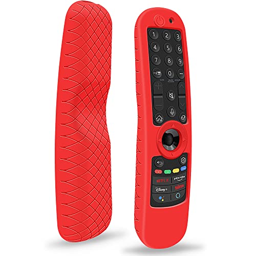 Silikon Hülle Schutzhülle für LG AN-MR21GA MR21GC MR22GN MR22GA MR23GN MR23GA Magic Remote Fernbedienung mit NFC Cover Case Anti-Rutsch Silikonhülle für LG Smart TV Original Voice Remote Control (Rot) von Hydream
