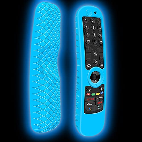 Silikon Hülle Schutzhülle für LG AN-MR21GA MR21GC MR22GN MR22GA MR23GN Magic Remote Fernbedienung mit NFC Cover Case Anti-Rutsch Silikonhülle für LG Smart TV Original Voice Remote Control (Glow Blue) von Hydream