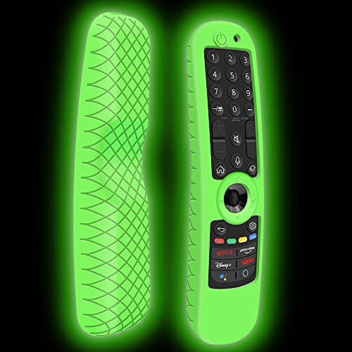 Silikon Hülle Schutzhülle für LG AN-MR21GA MR21GC MR22GN MR22GA MR23GN Magic Remote Fernbedienung mit NFC Cover Case Anti-Rutsch Silikonhülle für LG Smart TV Original Voice Remote Control (Glow Green) von Hydream