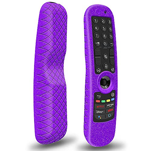Silikon Hülle Schutzhülle für LG AN-MR21GA MR21GC MR22GN MR22GA MR23GN Magic Remote Fernbedienung mit NFC Cover Case Anti-Rutsch Silikonhülle für LG Smart TV Original Voice Remote Control (Violett) von Hydream