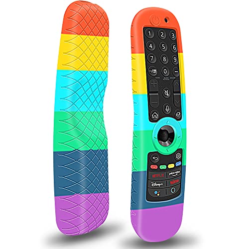 Silikon Hülle Schutzhülle für LG AN-MR21GA MR21GC MR22GN MR22GA MR23GN Magic Remote Fernbedienung mit NFC Cover Case Anti-Rutsch Silikonhülle für LG Smart TV Original Voice Remote Control (Rainbow) von Hydream