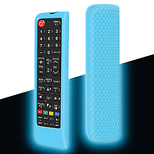 Silikon Hülle Schutzhülle für Samsung Fernbedienung Smart TV BN59-01175N AA59-00603A AA59-00741A AA59-00786A Remote Control Case Anti-Rutsch Stoßfest für Samsung Universal Fernbedienungen(Glow Blue) von Hydream