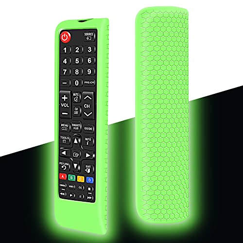 Silikon Hülle Schutzhülle für Samsung Fernbedienung Smart TV BN59-01175N AA59-00603A AA59-00741A AA59-00786A Remote Control Case Anti-Rutsch Stoßfest für Samsung Universal Fernbedienungen (Glow Green) von Hydream