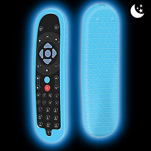 Silikon Hülle Schutzhülle für Sky Q Fernbedienung EC202 / EC201 Fernbedienungen Smart TV Remote Control Cover Case Anti-Rutsch Stoßfest für Sky Q 2020 Newest Bluetooth Voice Fernbedienung (Glow Blue) von Hydream