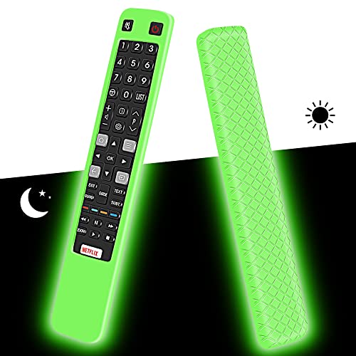 Silikon Hülle Schutzhülle für TCL RC802N ARC802N YUI2 YUI1 YLI2 Fernbedienung Ersatz Cover Case Anti-Rutsch für Thomson Ersatzfernbedienung Smart Android TV 4K LCD QLED Remote Control (Glow Green) von Hydream