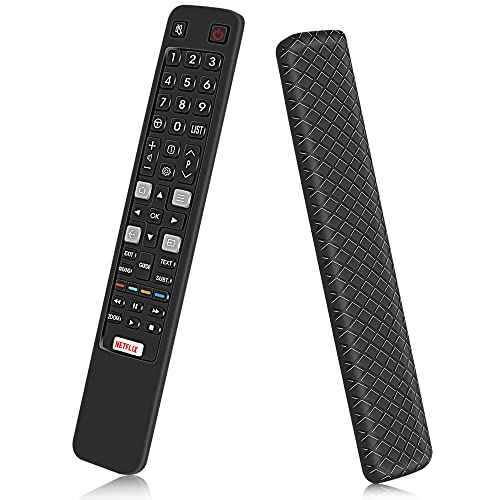 Silikon Hülle Schutzhülle für TCL RC802N ARC802N YUI2 YUI1 YLI2 Fernbedienung Ersatz Cover Case Anti-Rutsch für Thomson Ersatzfernbedienung Smart Android TV 4K LCD QLED Remote Control (Schwarz) von Hydream