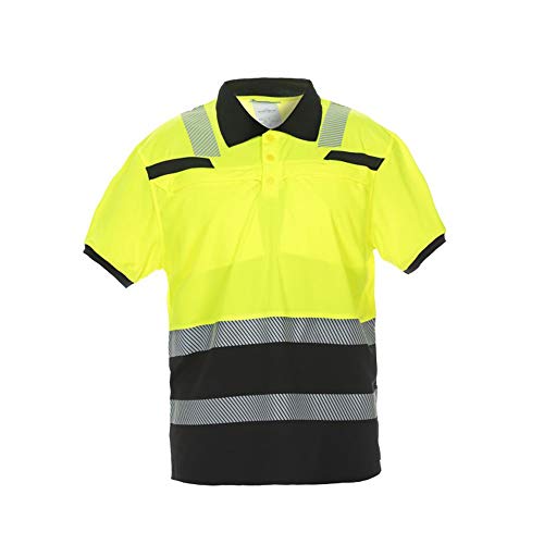 Hydrowear 040445YB-XS THORNE Trendy High Visible Line Polo Shirt, Hi-Vis Yellow/Black, Größe XS von Hydrowear