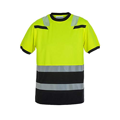 Hydrowear 040465YB-XL TULSA Trendy High Visible Line T-Shirt, Hi-Vis Yellow/Black, Größe XL von Hydrowear