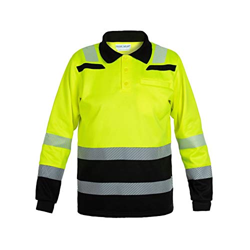 Hydrowear 040470YB-3XL TOKIO Trendy High Visible Line Polo Shirt, Hi-Vis Yellow/Black, Größe 3XL von Hydrowear
