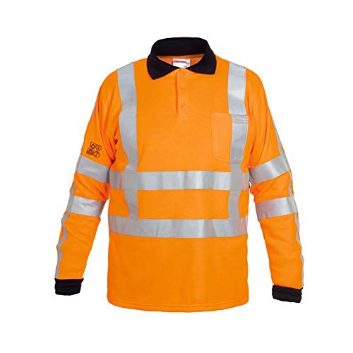 Hydrowear 043477FO-L MACAU Multi Bodywear Polo Shirt, Hi-Vis Orange, Größe L von Hydrowear