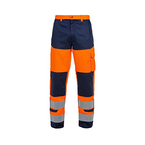 Hydrowear 043496ON-60 S MELROSE Venture Line High-Vis Bundhose, Hi-Vis Orange/Navy, Größe 60/S von Hydrowear