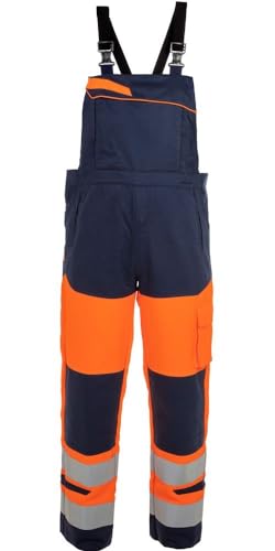 Hydrowear 043499ON Milos Lätzchen und Hosenträger 320gr Hi-Vis Orange/Marine Größe 56 von Hydrowear