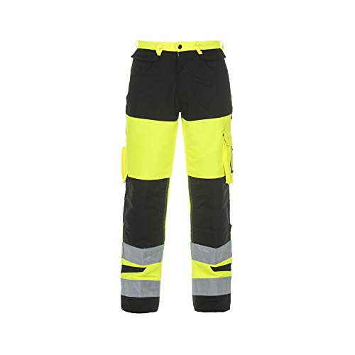 Hydrowear 044474YB-46 S HERTFORD Trendy High Visible Line Bundhose, Hi-Vis Yellow/Black, Größe 46/S von Hydrowear