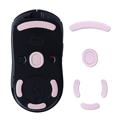 2 Sets Mouse Skates Feet Super Glide for Logitech G PRO Wireless Gaming Mouse,PTFE Material,3D Convex Reduces Friction on Sliding Feet,Pink Mouse Feet Replacement Kit von Hyekic