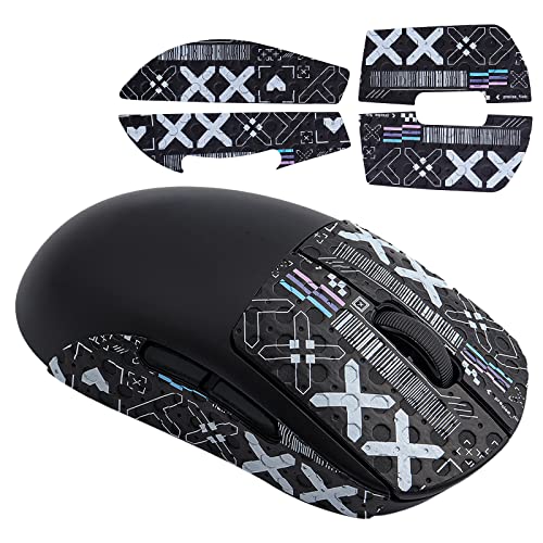 Hyekic Gaming Mouse Grip Tape Fit for Logitech G Pro X Superlight, 4 Pieces, Mouse Anti-Slip Stickers, Gaming Mouse Skin Pre-Cut, Sweat Resistant, Self-Adhesive Design, Professional Mice Upgrade Kit von Hyekic