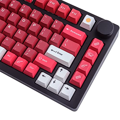 Keycaps PBT 129 Tasten Cherry Profil Dye-Sublimation Keycaps mit 7u Spacebar ANSI(US) Layout Keycaps für Gateron Kailh Cherry MX Switches Mechanische Tastaturen von Hyekic